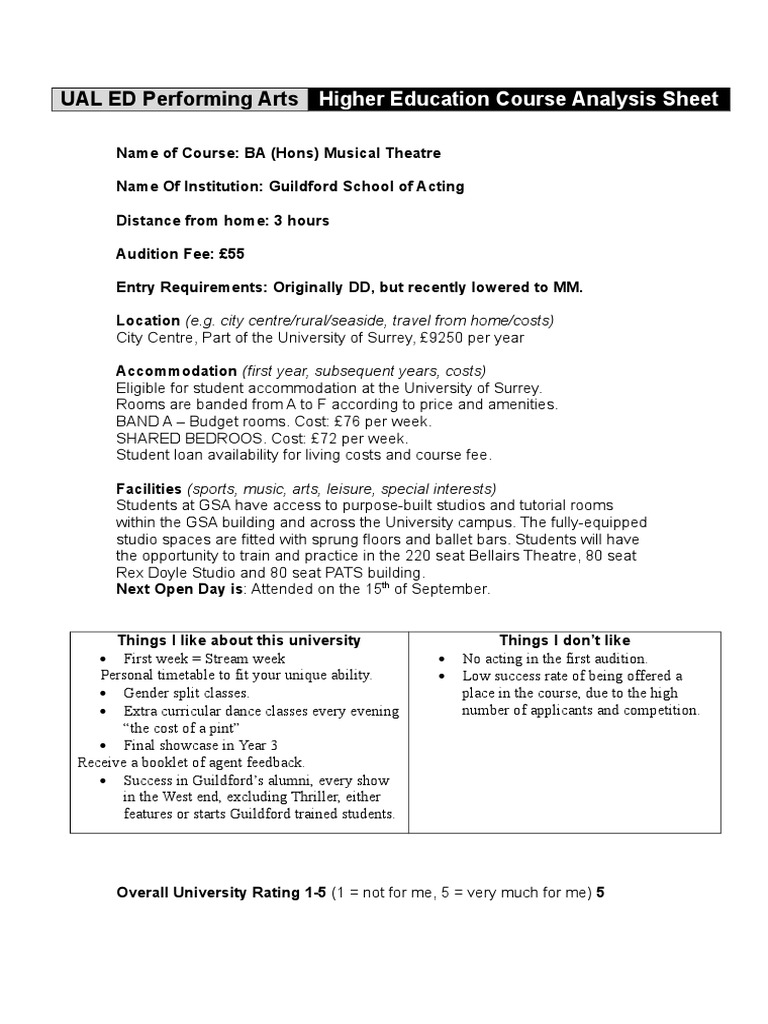 He Course Analysis Sheets | PDF