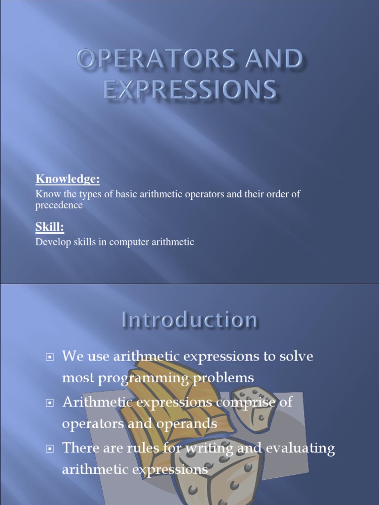 Lecture 4 - Operators and Expressions | PDF | Division (Mathematics ...