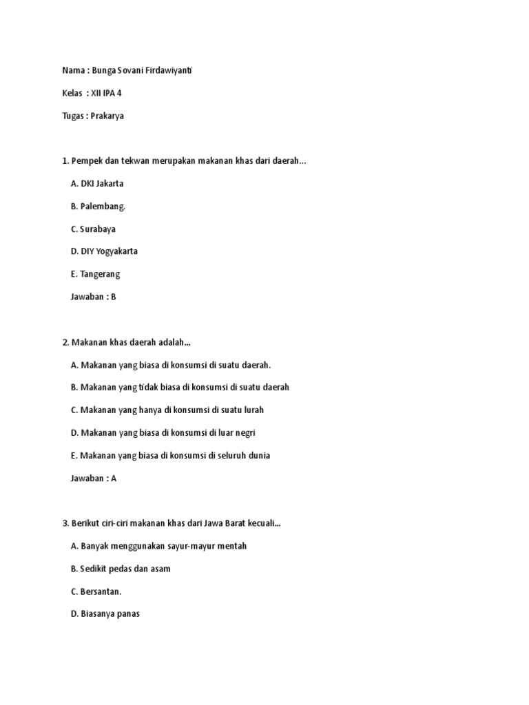Soal Prakarya Doc
