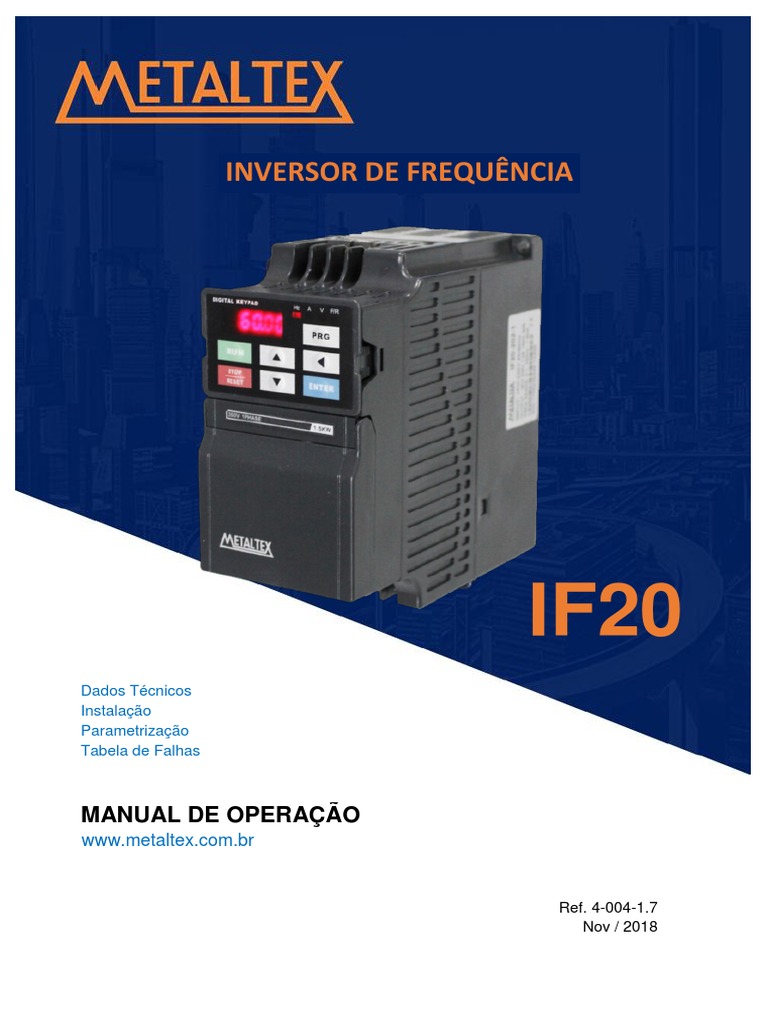 Manual de Opera o do Inversor de Frequ ncia IF20 Especifica es
