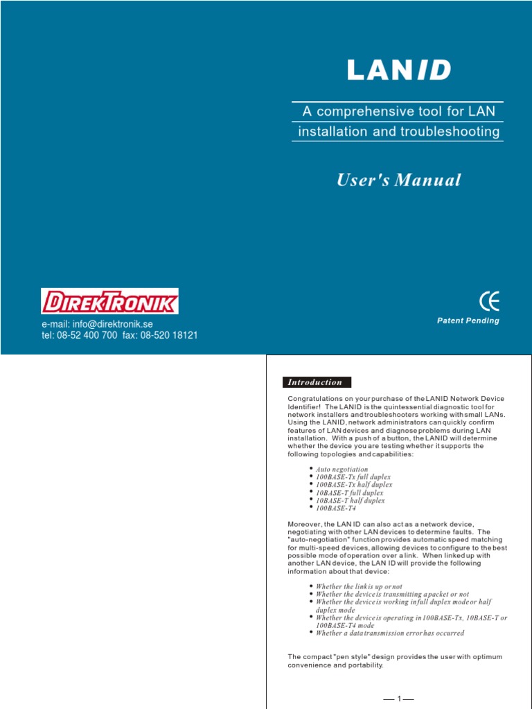 Lan Id | PDF | Duplex (Telecommunications) | Network Interface Controller