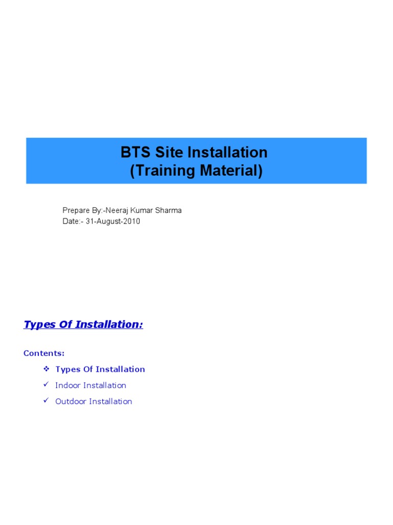 BTS Installation Guidelines and Procedures | PDF | Direct Current ...