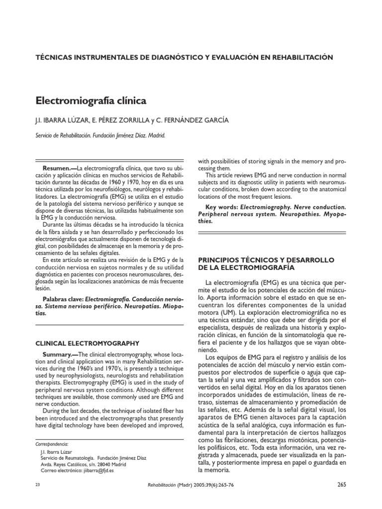 Revisión de Electromiografía Clínica | PDF | Electromiografia | Nervio