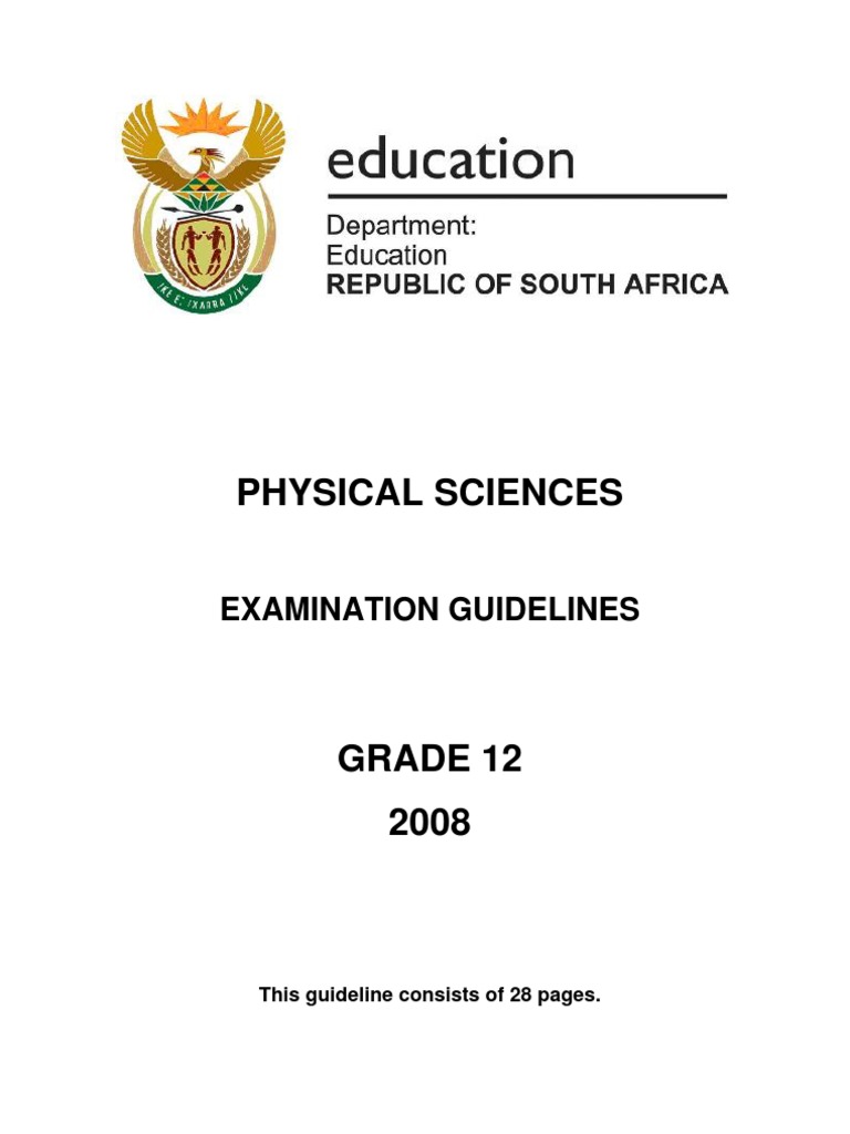 Physical Science GR 12 NSC Examination Guidelines (Eng) 1 PDF