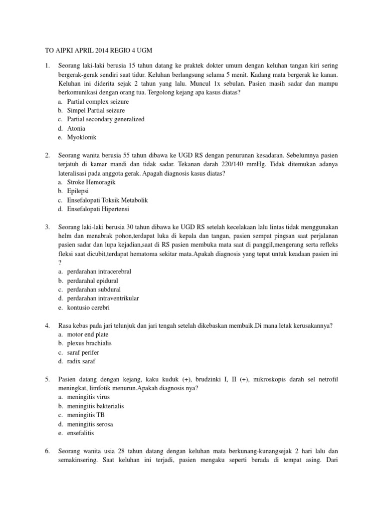 Kumpulan Soal UKMPPD Neurologi PDF