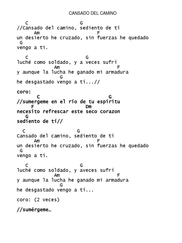 Cansado del Camino: Letra y Acordes | PDF