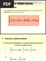 5.3 Definite Integrals: A F B F DX X F