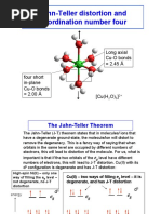 Jahn-Teller Distortion and Coordination Number Four