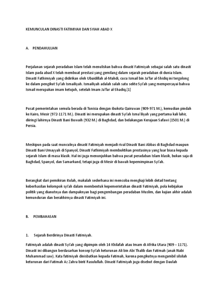 Dinasti Fatimiyah Pdf