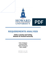Requirements Analysis: Online Learning and Testing Website For Howard University
