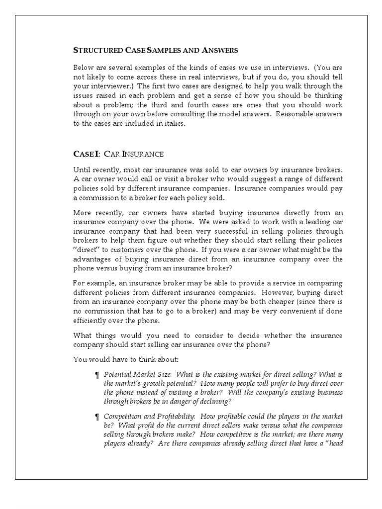 Case Studies for Marketing Interviews | PDF | Supermarket | Retail