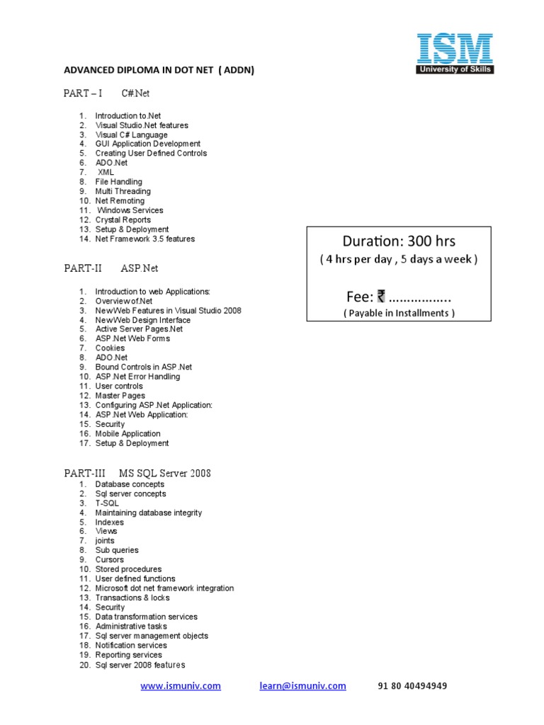 Advanced Diploma in .NET Programming | PDF | Computers | Technology ...