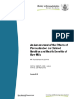2014 13 Assessment of Effects of Pasteurisation on Claimed Nutrition and Health Benefits of Raw Milk