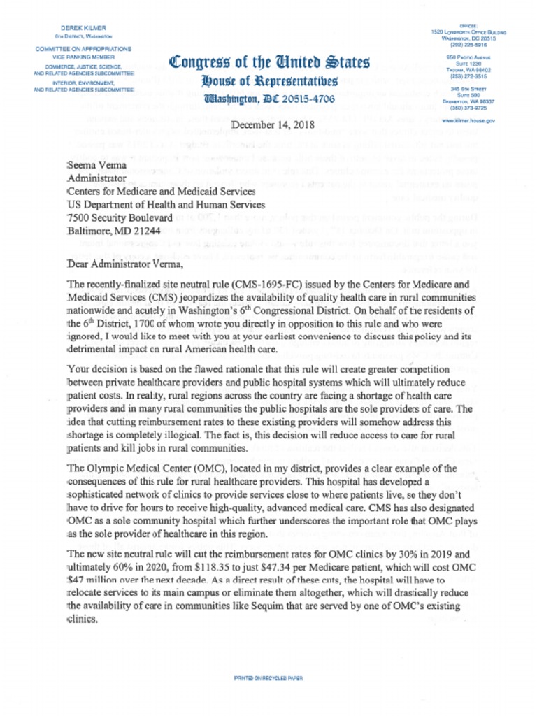 Kilmer CMS Letter With Attachment