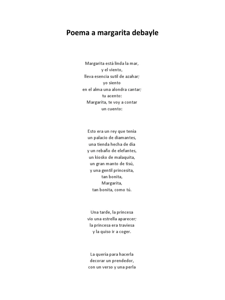 Poema A Margarita Debayle Pdf