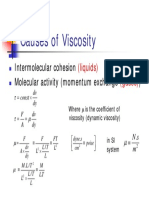 Causes of Viscosity: Intermolecular Cohesion Molecular Activity (Momentum Exchange)