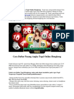 Cara Daftar Pasang Angka Togel Online Hongkong