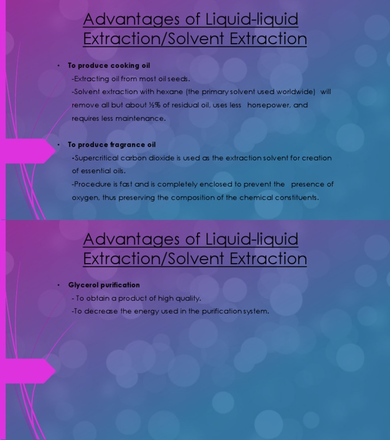 Advantages of LiquidLiquid Extraction PDF