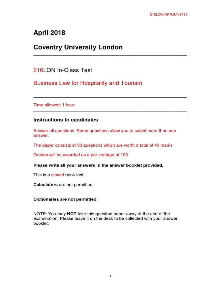 Law Exam Paper With Answers Mark Allocation and Feedback Tort