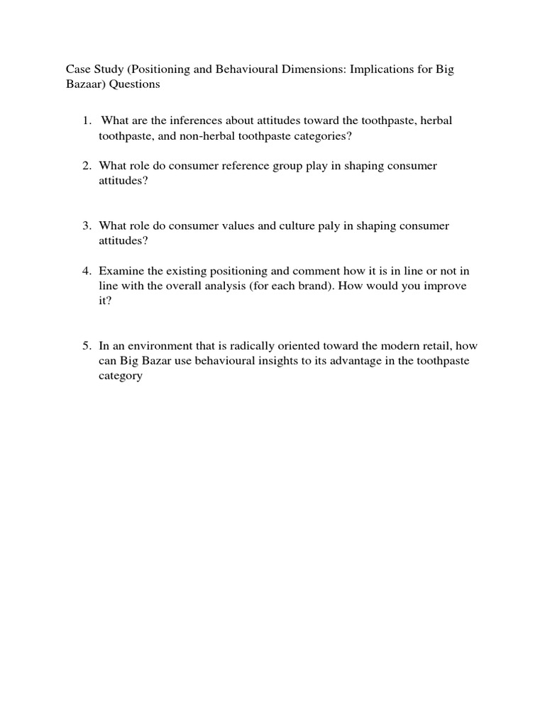 Case Study Questions Big Bazar | PDF