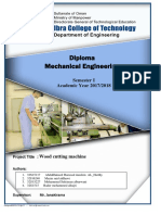 Diploma Mechanical Engineering: Semester I Academic Year 2017/2018