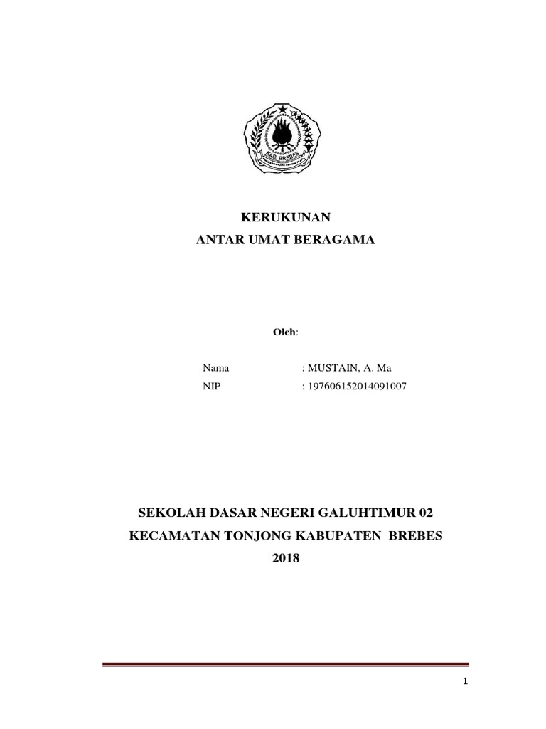 Contoh Makalah Agama Tentang Kerukunan Antar Umat Beragama