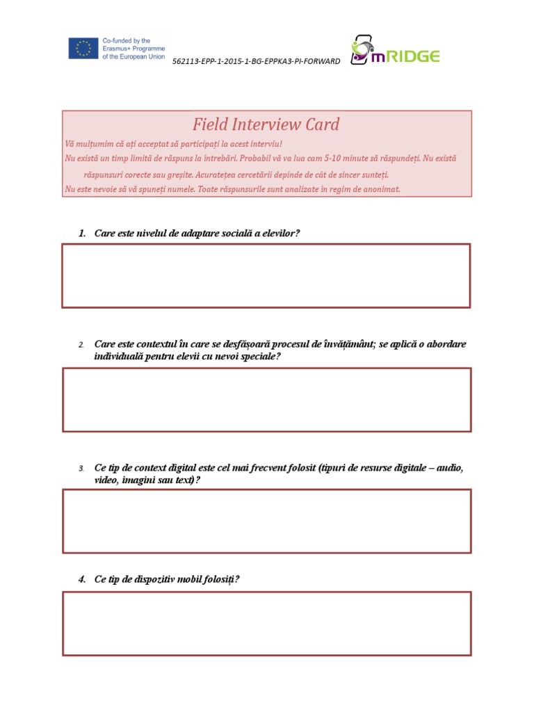 Interviu Prof În Erasmus | PDF
