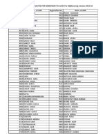 List of The Students Selected For Admission To Class Pre KG (Nursery), Session 2019-20