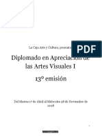 Diplomado Apreciacion de Las Artes Visuales 13ºemisión 2018 PDF