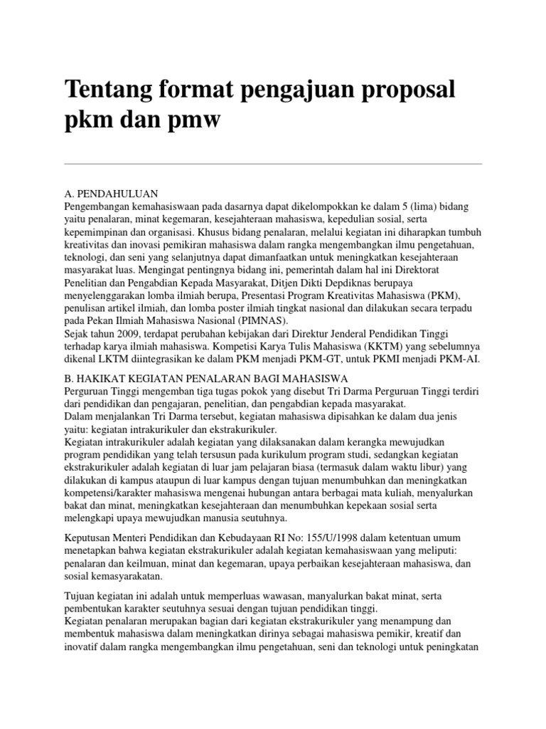Format Proposal Pkm Dan Pmw Pdf