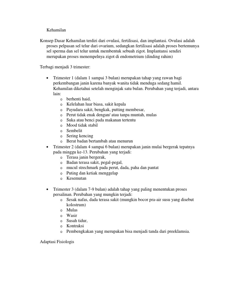 Adaptasi Fisiologis Pada  Ibu  Hamil  Trimester  1  2  Dan 3   Adaptasi Fisiologis Pada  Ibu  Hamil  Trimester  1  2  Dan 3