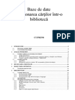 Baze de Date - Gestionarea Cărţilor Într-O Bibliotecă