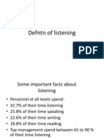 Defntn of Listening