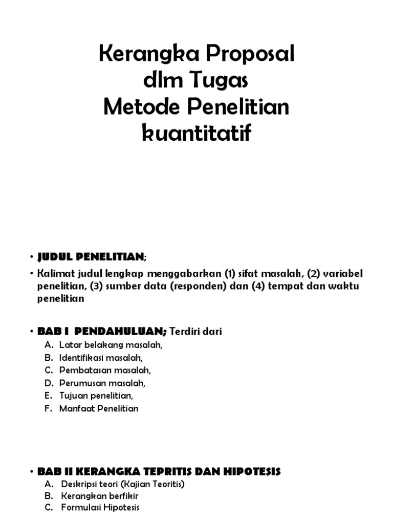 Kerangka Proposal | PDF