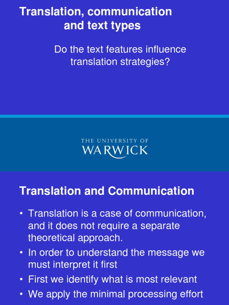 Text Features and Translation Strategies | PDF | Translations ...