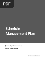 Schedule Management Plan