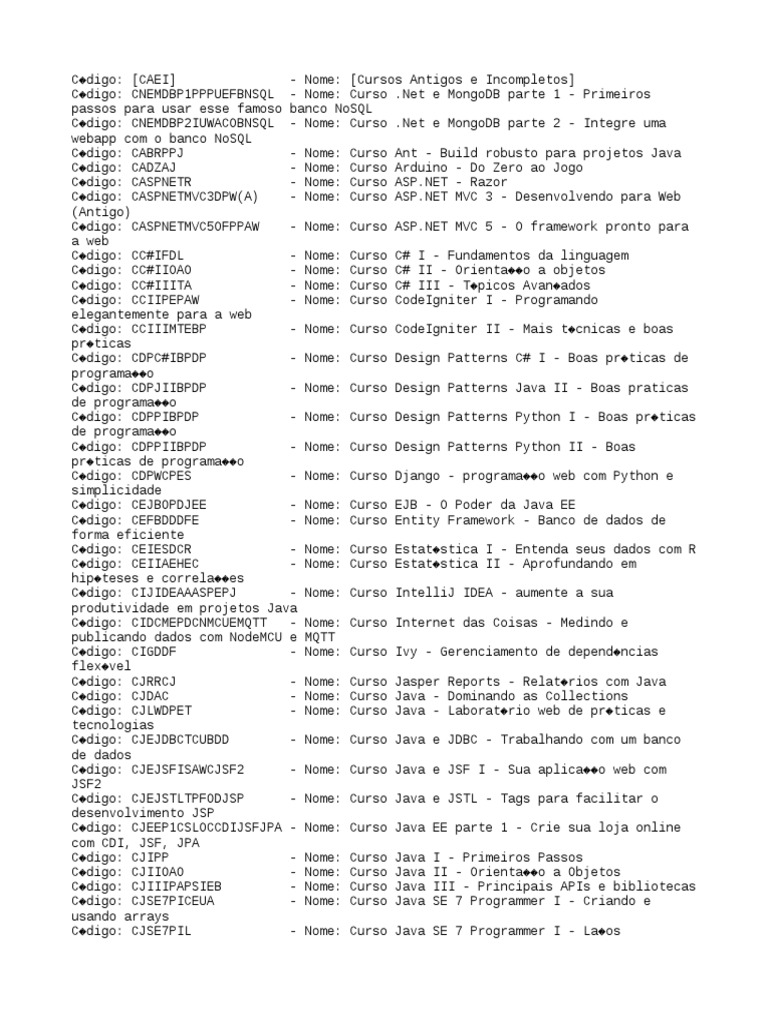 (Nomes Dos Códigos) (Programação) | PDF | Java (linguagem de ...