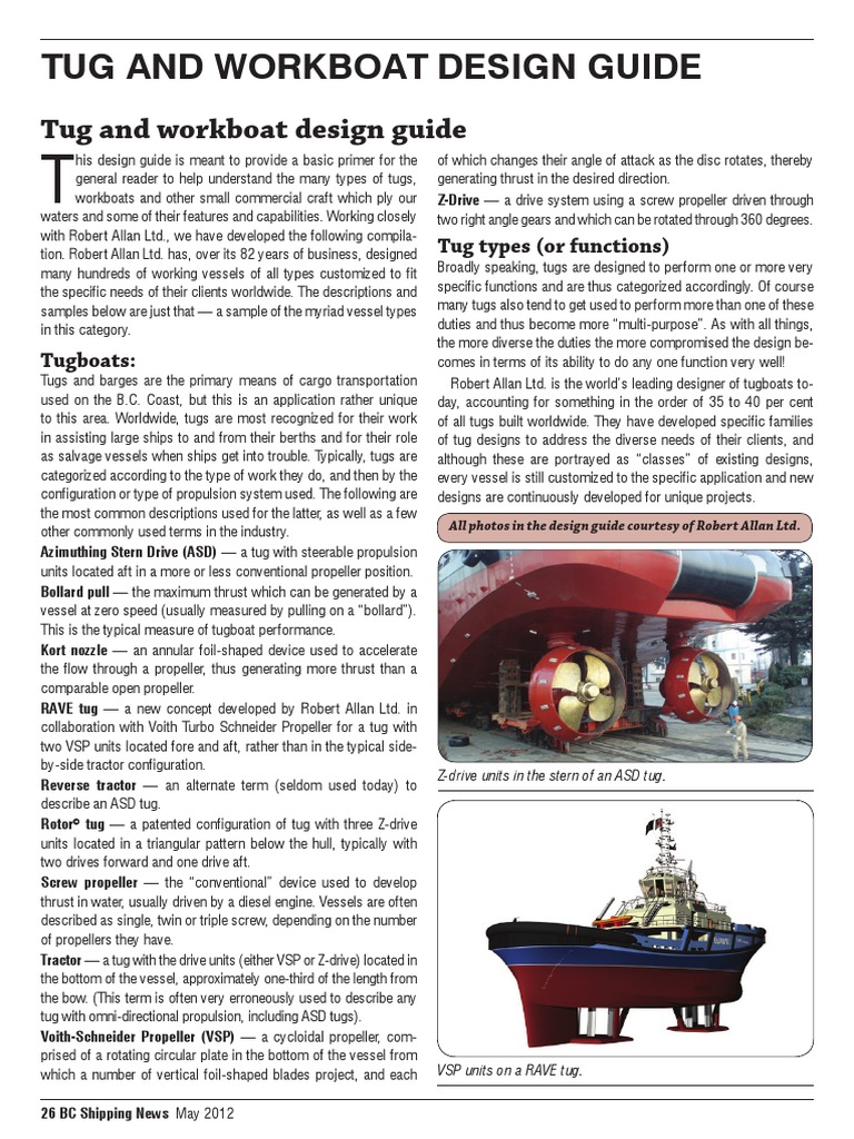 Tug Design Guide | PDF | Tugboat | Propeller