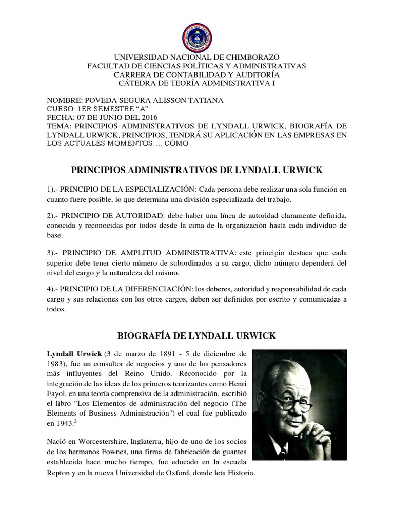 99.. Principios Administrativos - Lindal Urwick | PDF | Economias ...