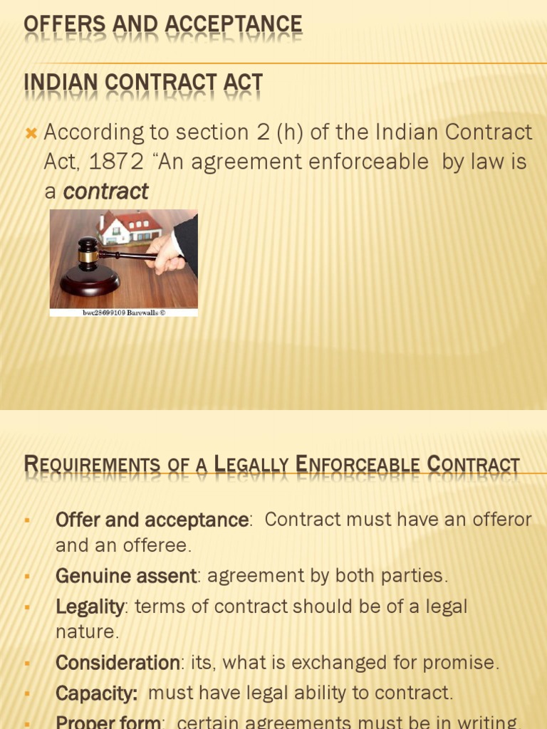 Offer and Acceptance in Indian Law | PDF | Offer And Acceptance ...