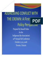 ADDRESSING CONFLICT WITH THE CROWN - A First Nation Policy Perspective 