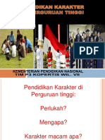 Pendidikan Karakter di Perguruan Tinggi: Perlukah, Mengapa, Karakter Apa, Bagaimana