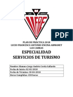 Plan de Práctica 2018 Servicios de Turismo