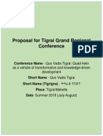 Proposal Concept Note For Tigrai Grand Conference 2018 in Tigrai