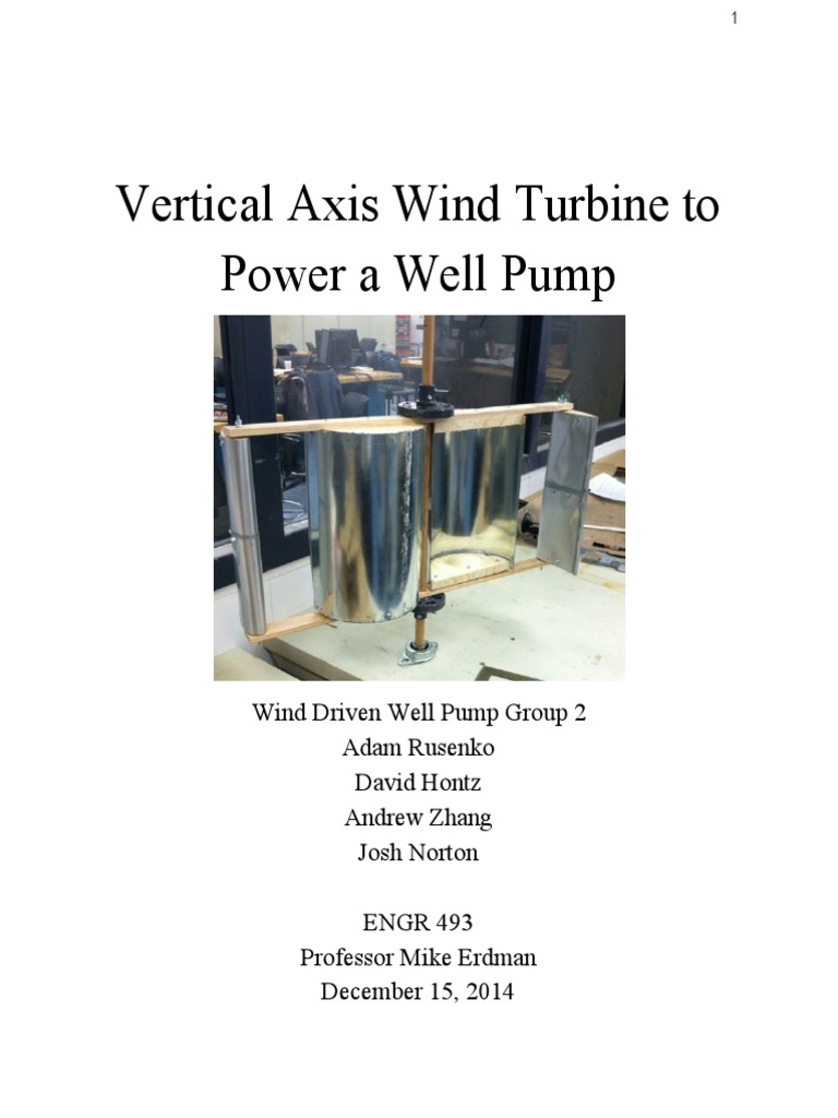 Vertical Axis Wind Turbine Design | PDF | Wind Power | Lift (Force)