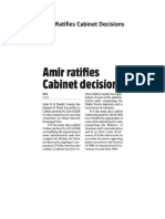 Amir Ratifies Cabinet Decisions