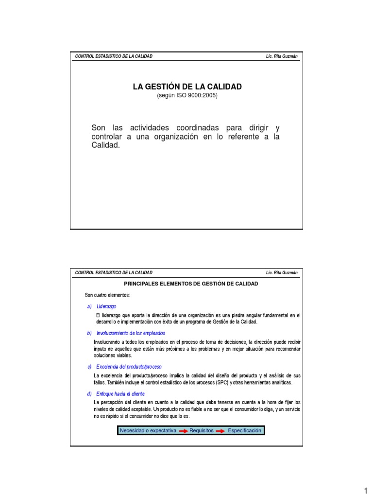 Sesion 3 Control de Calidad | PDF | Gestión de la calidad | Calidad ...