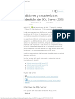 Ediciones y Características Admitidas de SQL Server 2016 Microsoft Docs