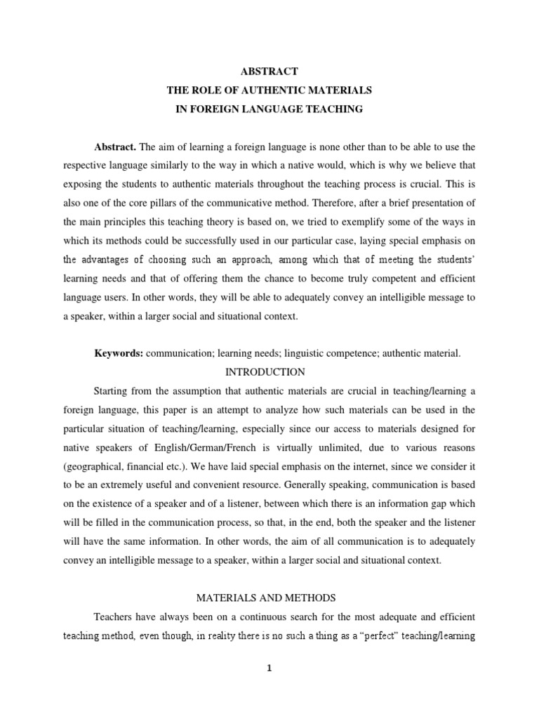 Authentic Materials in Language Teaching | PDF | Second Language ...