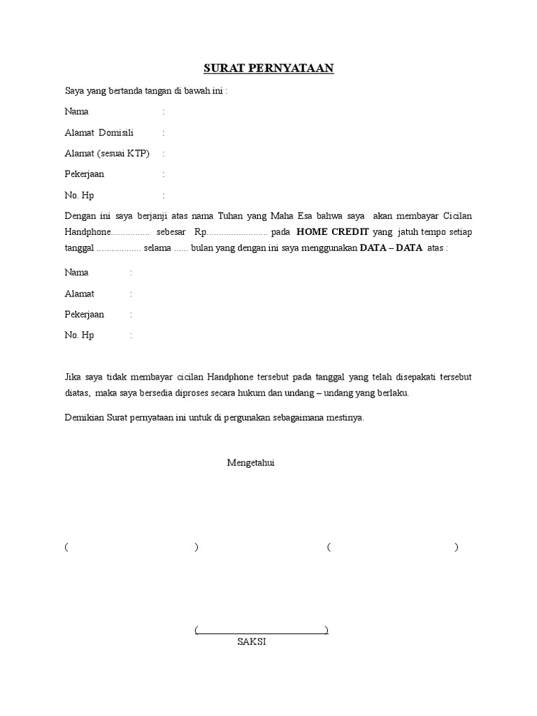 Surat Pernyataan